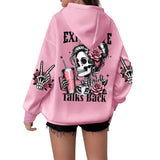 Women's Skull & Letter Print Long-Sleeve Sweatshirt