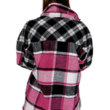 Black Plaid Colorblock Loose Shacket