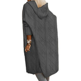 Textured Hooded Longline Jacket