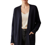 Longline Open-Front Cardigan | Oversized Knit with Patch Pockets