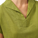 100% Linen Collared Cap Sleeve Top IVY