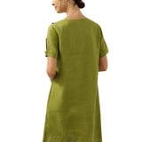 100% Linen Eyelet Short Sleeve Mini Dress LIA