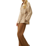 100% Linen Striped Wrap Jacket GENESIS