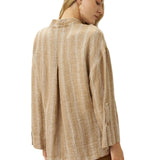 100% Linen Striped Wrap Jacket GENESIS