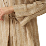100% Linen Striped Wrap Jacket GENESIS