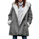 Sherpa-Lined Duffle Toggle Jacket with Hood — Warm Hooded Fleece Coat