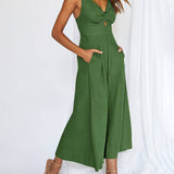 Ladies String Shoulder Overall Sleeveless Jumpsuit