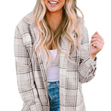 Khaki Plaid Removable Hood Buttoned Shacket