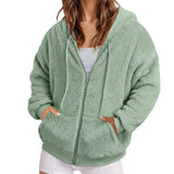 Long Zip-Up Hoodie – Soft Cotton Velvet, Oversized Fit