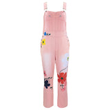 Women's Printed Ripped Loose Straight-Leg High-Waist Denim Pants