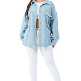 WOMEN FASHION OVERSIZE DENIM SHIRT