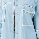 WOMEN FASHION OVERSIZE DENIM SHIRT