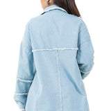 WOMEN FASHION OVERSIZE DENIM SHIRT