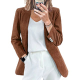 Women's Corduroy Blazer – Slim-Fit Elegant Workwear Jacket