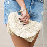 Frayed Fold Over Clutch