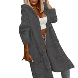 Textured Hooded Longline Jacket