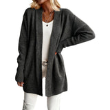 Longline Open-Front Cardigan | Oversized Knit with Patch Pockets