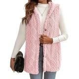 Textured Sleeveless Hooded Vest