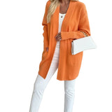 Longline Open-Front Cardigan | Oversized Knit with Patch Pockets