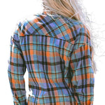 Orange Plaid Print Loose Vintage Shirt