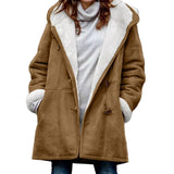 Sherpa-Lined Duffle Toggle Jacket with Hood — Warm Hooded Fleece Coat