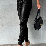 Leather Skinny Tapered Pants