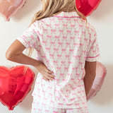 Pink Bow Valentines Pajama Set