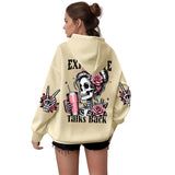 Women's Skull & Letter Print Long-Sleeve Sweatshirt