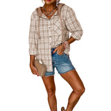 Pink Checkered Print Loose Fit Buttoned Hooded Shacket