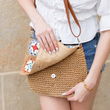 Sylvie Foldover Crochet Woven Crossbody