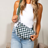 Olivia Nylon Check Foldover Crossbody