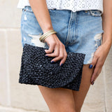 Foldover Straw Clutch