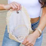 Frayed Fold Over Clutch