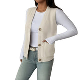 Women's Loose Single-Breasted Knit Sweater Vest
