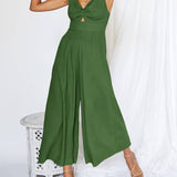 Ladies String Shoulder Overall Sleeveless Jumpsuit