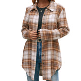 Loose Casual Lapel Plaid Shirt Jacket