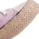 Beast Fashion Lace Up Woven Espadrille Sole Sneakers