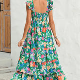 Floral Ruffle Tiered Maxi Dress