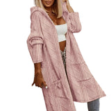 Textured Hooded Longline Jacket