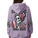 Women's Skull & Letter Print Long-Sleeve Sweatshirt