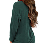 Racing Red Corded MERRY Graphic Long Sleeve Top and Shorts Set