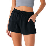 Black Cotton Cabana Shorts