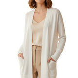 Longline Open-Front Cardigan | Oversized Knit with Patch Pockets