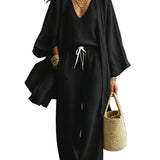 Women's 3-Piece Cardigan, Sleeveless Vest & Wide Leg Pants Set