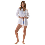 White Boyfriend Button Up
