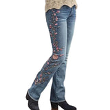 Women's High-Waist Vintage Stretchy Slim-Fit Flared Denim Pants