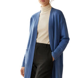Longline Open-Front Cardigan | Oversized Knit with Patch Pockets