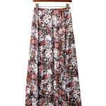 Brown Floral Print High Waist Maxi Skirt