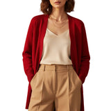 Longline Open-Front Cardigan | Oversized Knit with Patch Pockets