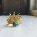 Sun Goddess Ring with Copper Oyster Turquoise